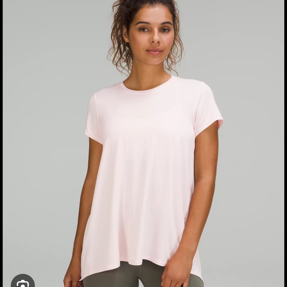 Lululemon Modal Open Up Tie Back T-Shirt | Strawberry Milkshake | Size 10